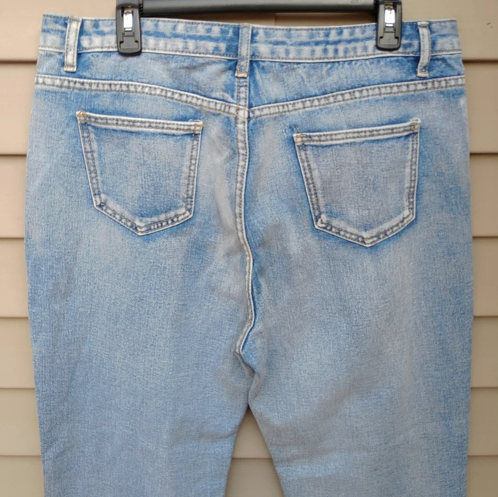 Light Wash Plus Blue Jeans Boyfriend 90s Fashion